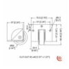 Roulette encastrable 58 mm pour flight case 3783 dessin technique
