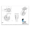 Plan de la roulette de 100 mm 372191 avec frein avec bandage bleu