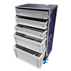 Flight case motorsport 5 bacs de rangement