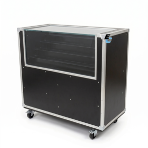 flight case vitrine avec led