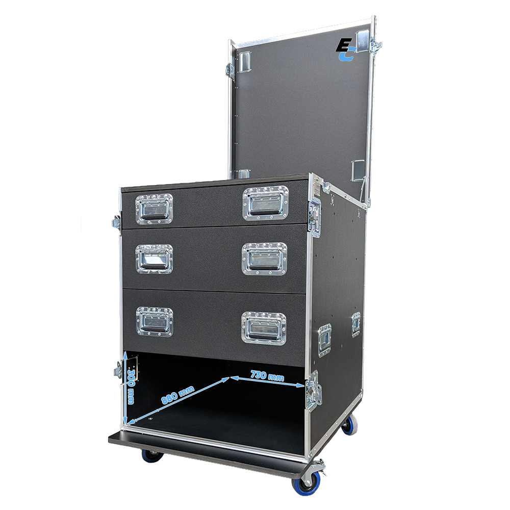 flight case motorsport servante table