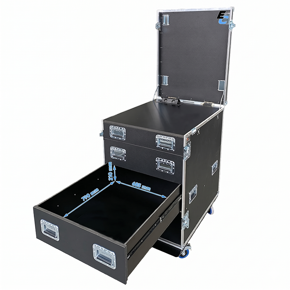 flight case motorsport servante table