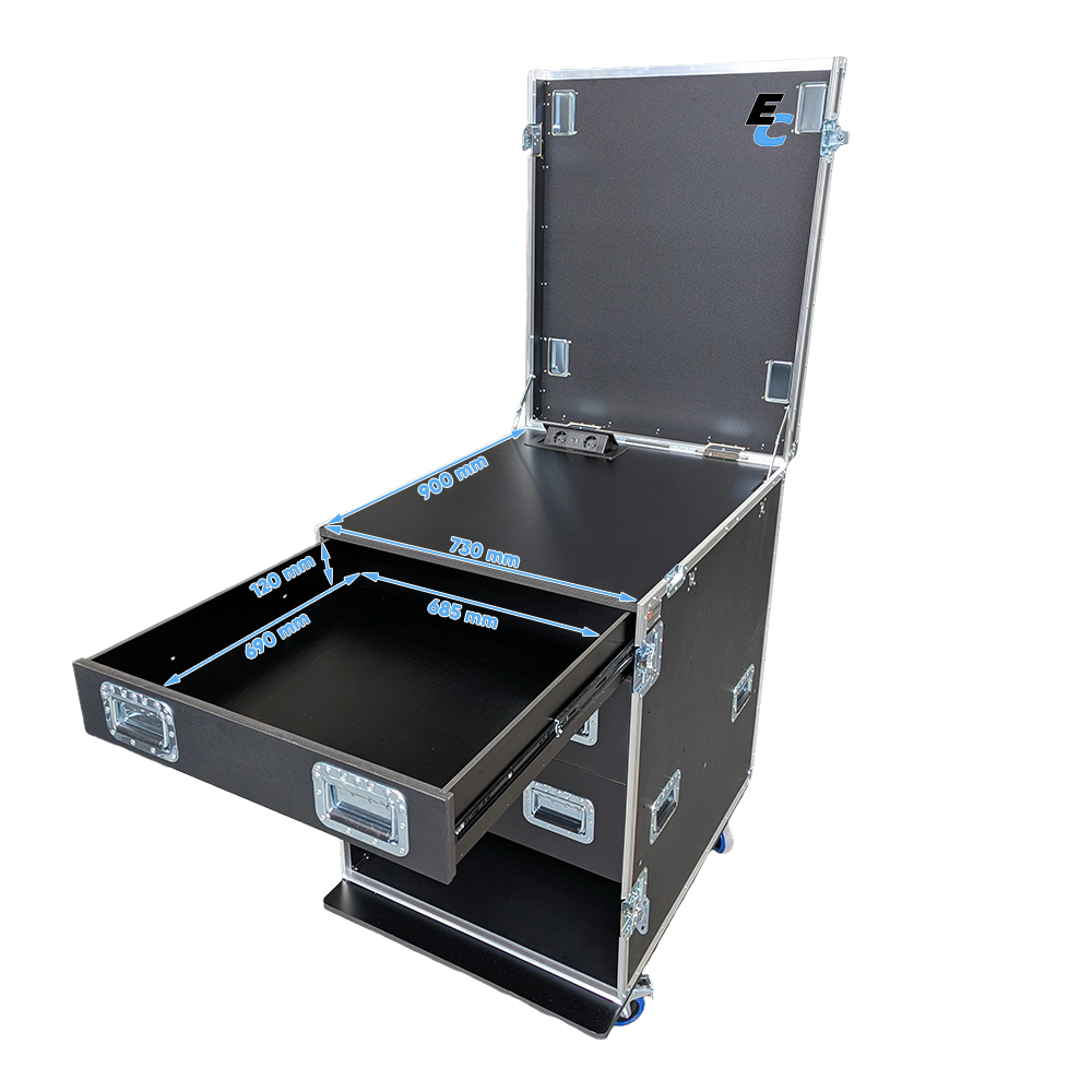 flight case motorsport servante table