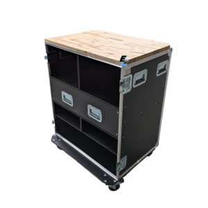 flight case petit catering avec plan de travail