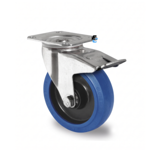 Roulette pivotante avec frein 125 mm de diamètre